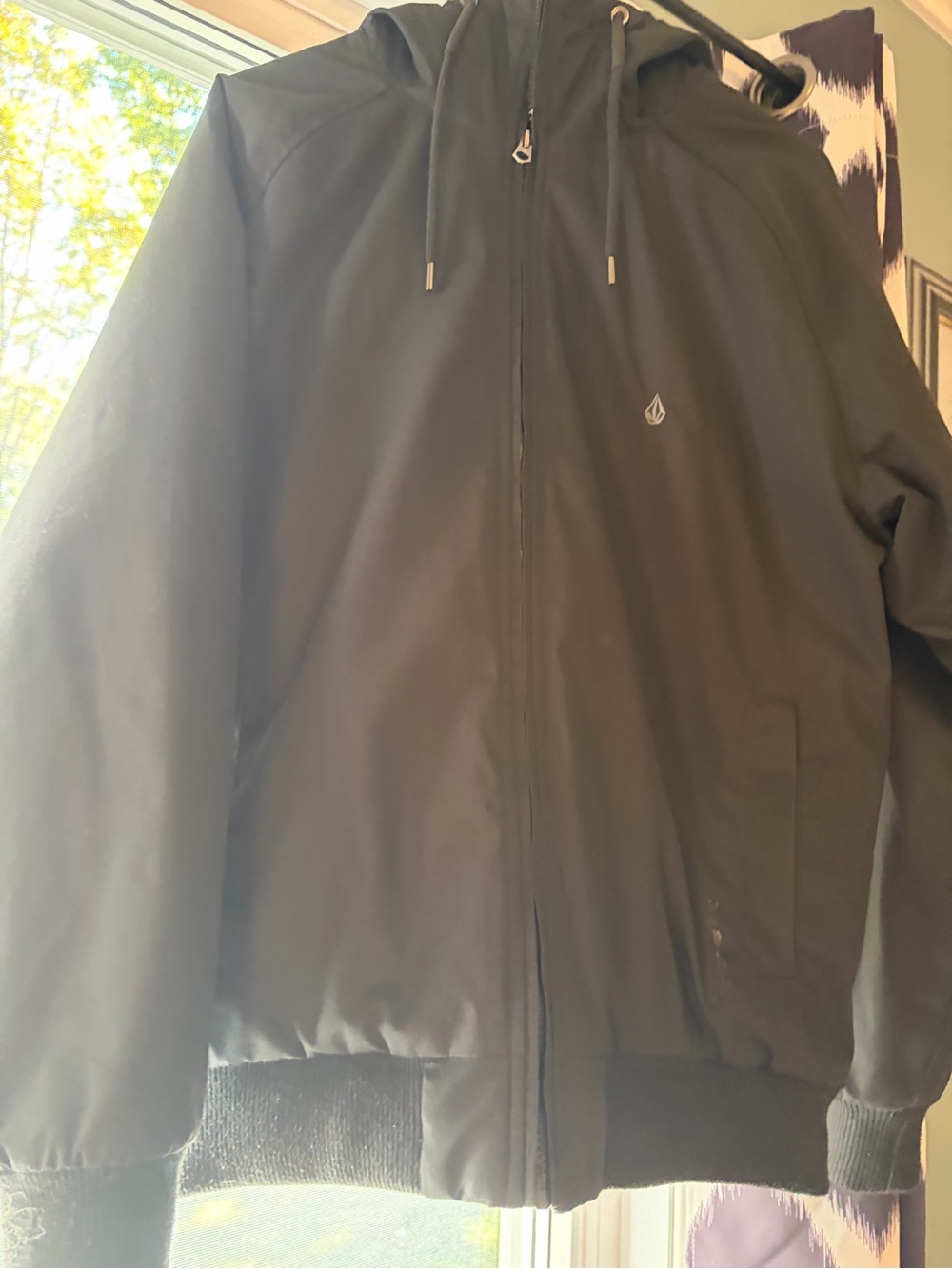 Volcom Men's Black Hooded Lightweight Jacket